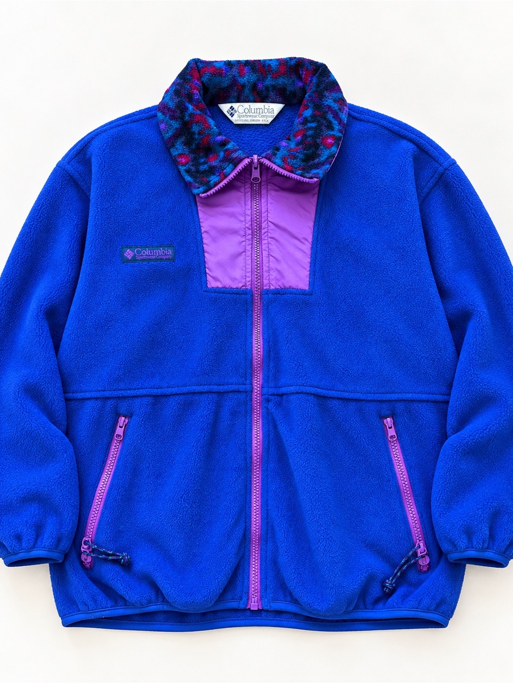 Vintage Columbia Fleece Jacket Women’s Large Blue Purple 90s Full Zip